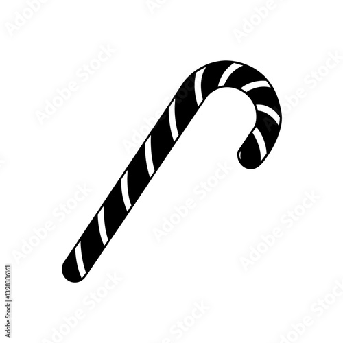 Festive Candy Cane Icon Christmas Treat Vector