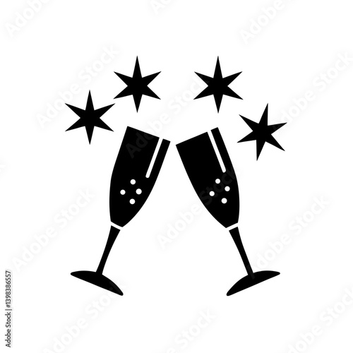 Celebration Champagne Toast Icon Festive Symbol