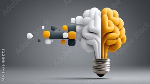 Innovative thought process transformation creative workspace digital art modern environment abstract viewpoint conceptual design