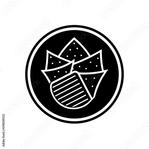 Crispy Chips Icon Snack Food Salty Symbol