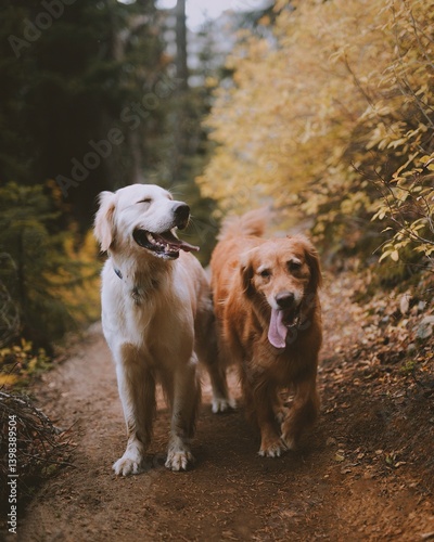 Canvas Print golden retriever dogs
