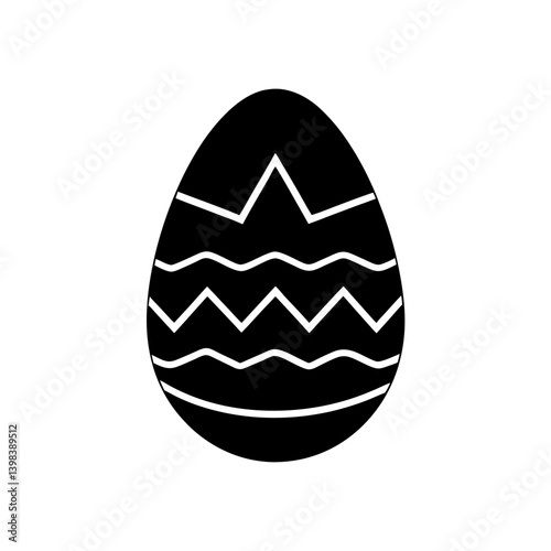 Sweet Chocolate Egg Icon Easter Treat Dessert Symbol