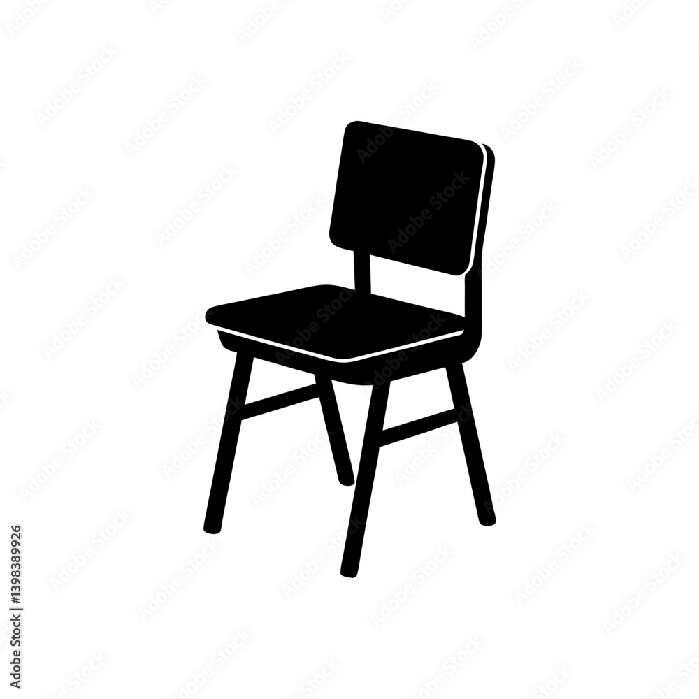 Obraz premium Empty Classroom Chair Icon Education Furniture