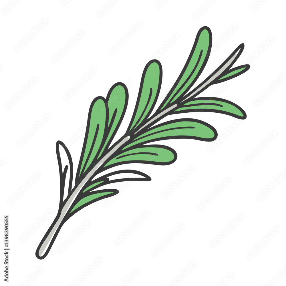 Obraz premium rosemary sprig icon, rosemary sprig vector illustration-simple illustration of rosemary sprig, perfect for rosemary sprig logos and icons