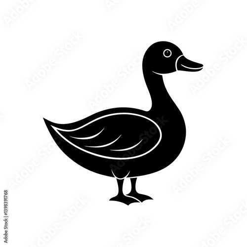 Yellow Duck Icon Waterfowl Animal Symbol