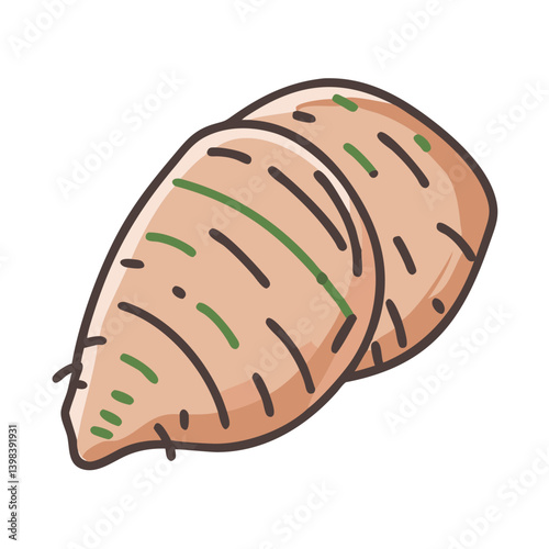 taro root icon, taro root vector illustration-simple illustration of taro root, perfect for taro root logos and icons