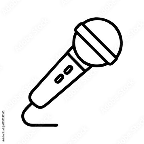 Microphone vector icon illustration, karaoke microphone, singing microphone, audio equipment, mic 90