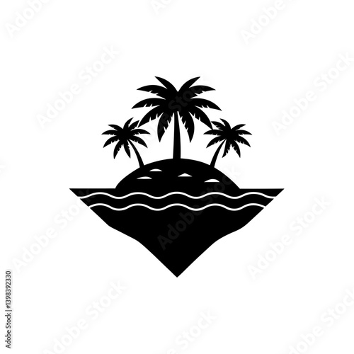 Luxury Exclusive Island Icon Private Retreat Symbol