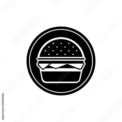 Classic Fast Food Icon Meal Burger Fries Symbol