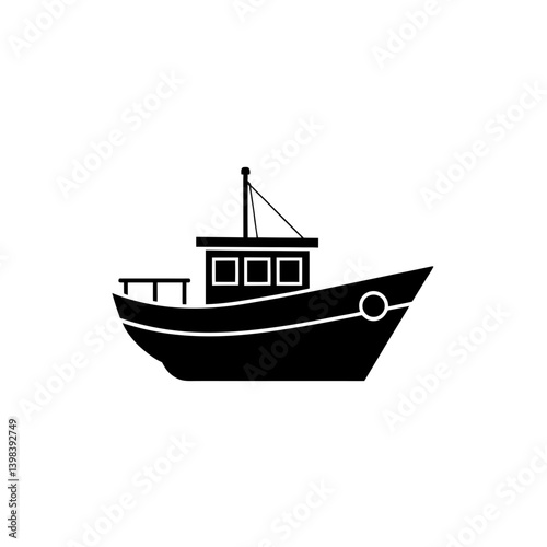 Recreational Fishing Boat Icon Lake Sea Vessel Symbol