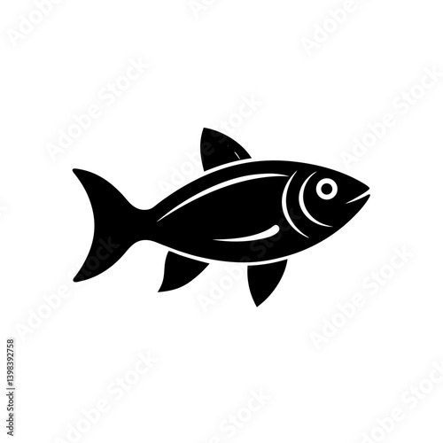 Fresh Fish Icon Seafood Ocean Animal Symbol