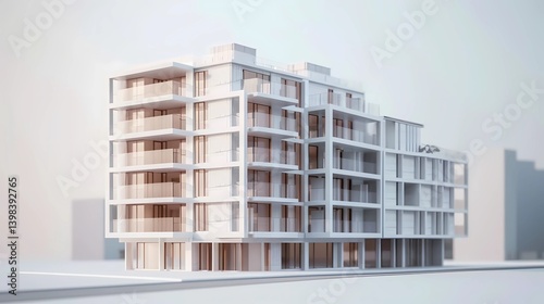 Axis side building monomer collection, simple building monomer, simple architectural style, Generative AI illustrations. 