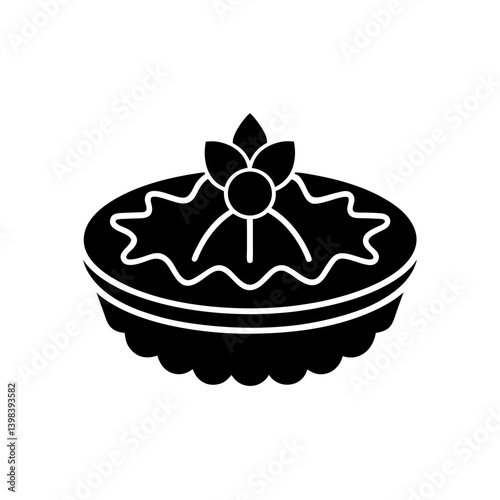 A Delicious Looking Fruit Tart Icon With A Buttery Crust And Colorful Fruit Toppings