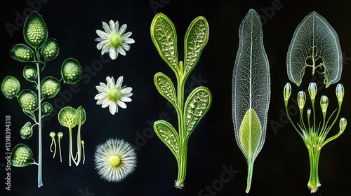 Visual comparison of monocot and dicot plants nature infographic educational macro view botany insights