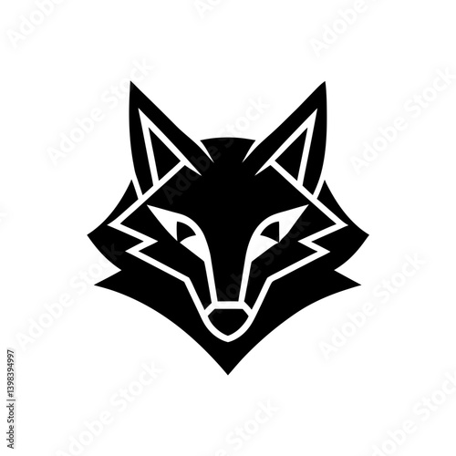 Stylized Techy Tail Neon Gaming Fox Head Digital Animal