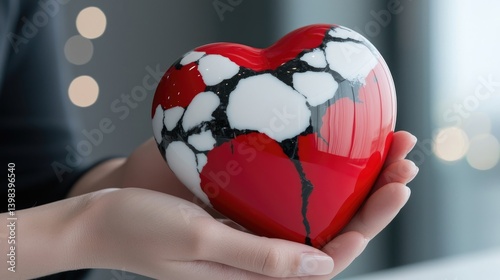 Heart-shaped decorative object held gently