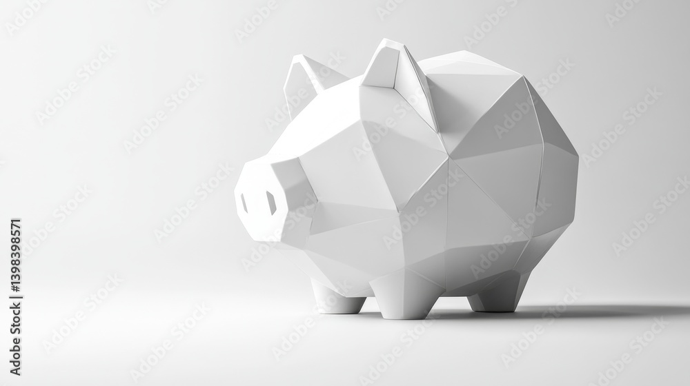 Innovative piggy bank design studio environment 3d model minimalist style creative viewpoint financial concept