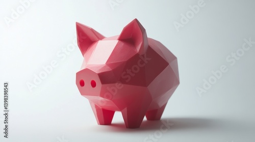 Obraz na płótnie Crisp pink piggy bank creative studio 3d model minimalist environment static viewpoint financial concept w salonie