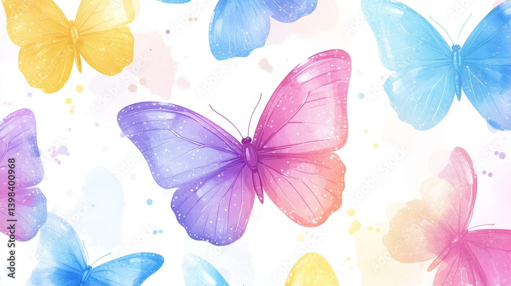 Colorful butterfly patterns nature digital art vivid environment close-up beauty of nature