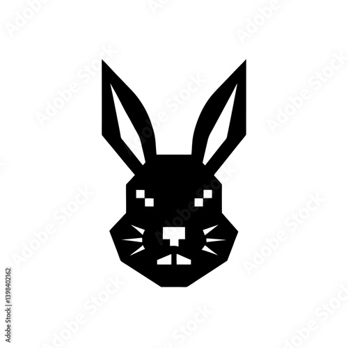 Pixelated Nose Digital Gaming Rabbit Head Cool Animal