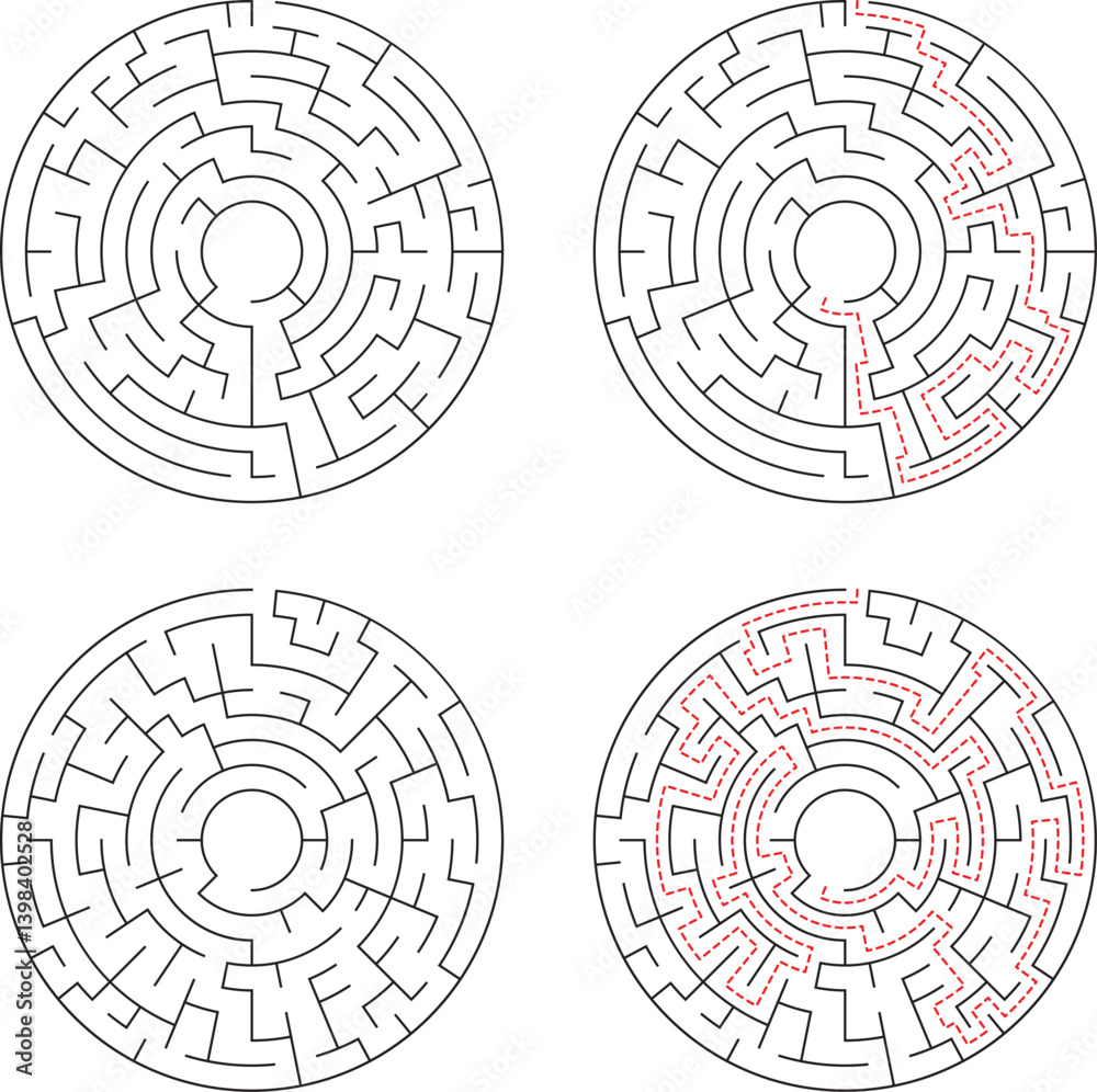 Circular Maze Puzzle With And Without Solution Path Complexity Problem Solving Strategy Circular Maze Puzzle With And Without Solution Path Complexity Problem Solving Strategy