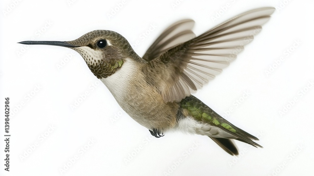 Fototapeta premium Hummingbird in flight nature wildlife photography outdoor habitat close-up capturing beauty