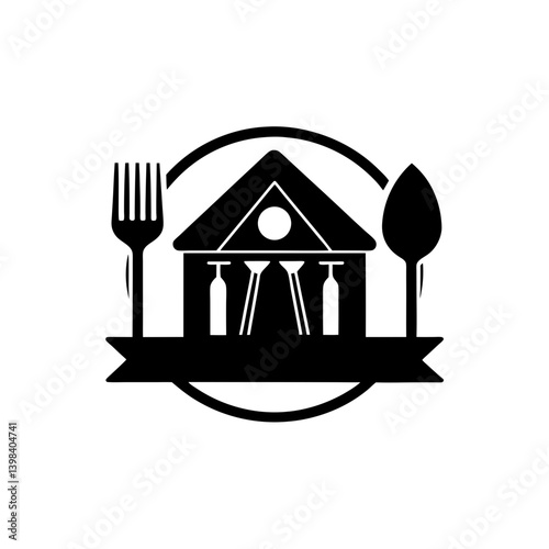 Fine Dining Gourmet Restaurant Icon Luxury Food Symbol