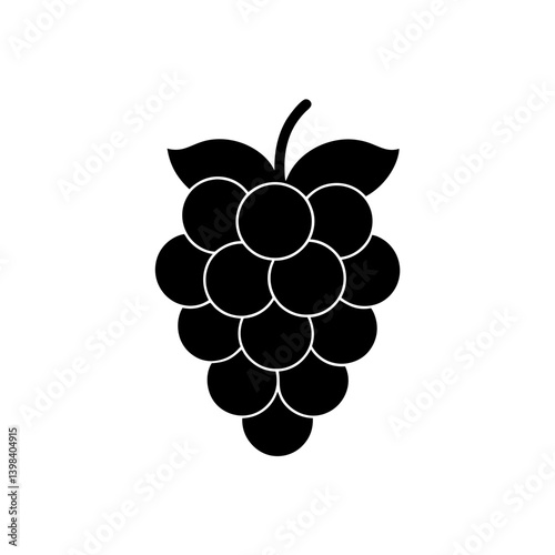 Sweet Grape Bunch Icon Fresh Fruit Wine Symbol