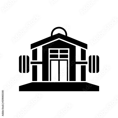 Fitness Center Gymnasium Icon Workout Exercise Health Symbol