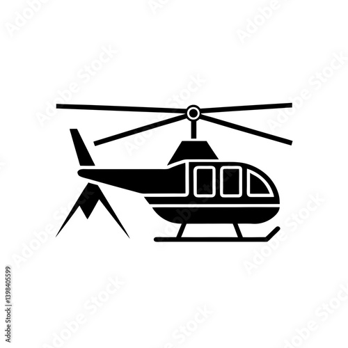 Helicopter Tour Icon Scenic Flight Adventure Symbol