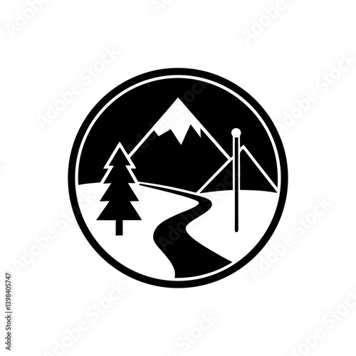 Hiking Trail Icon Outdoor Adventure Path Symbol