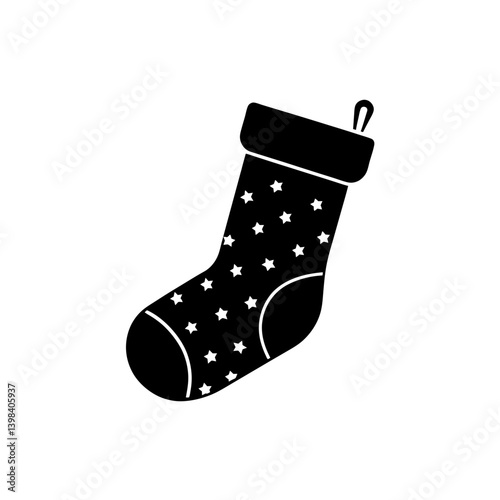 Festive Holiday Stocking Icon Christmas Decoration Symbol