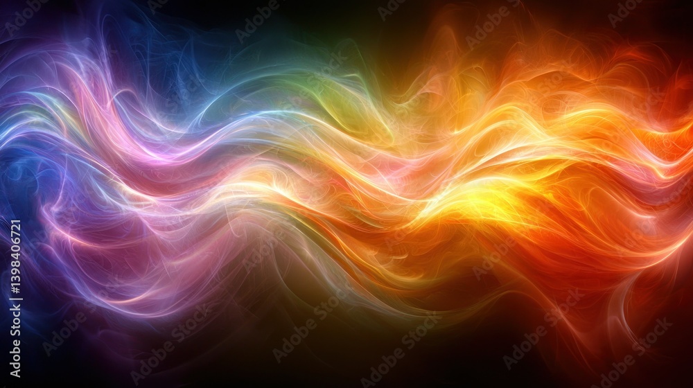 Obraz premium Abstract Colorful Energy Waves: A Symphony of Light and Color