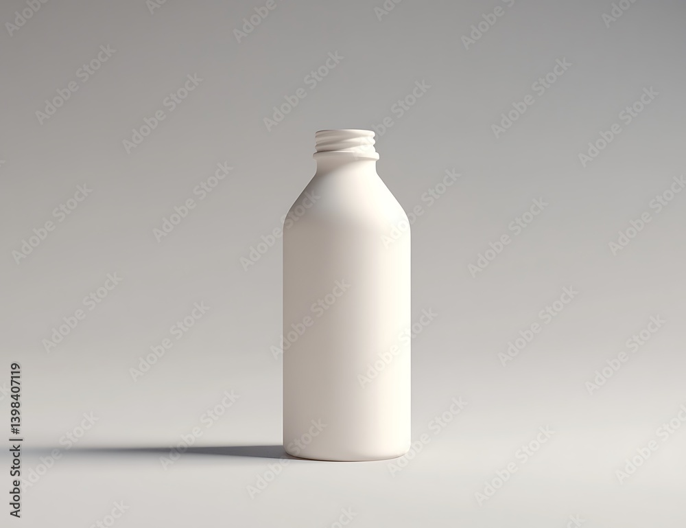 Minimalist White Bottle Design on Neutral Grey Background for Product Mockups Minimalist White Bottle Design on Neutral Grey Background for Product Mockups