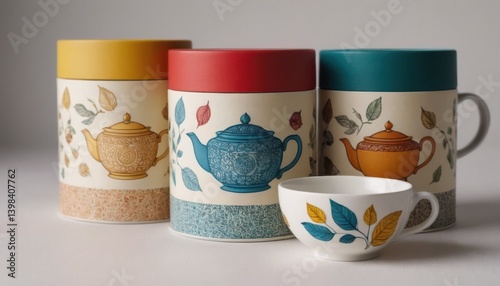 Obraz na płótnie Luxury tea storage tin with intricate pattern w salonie
