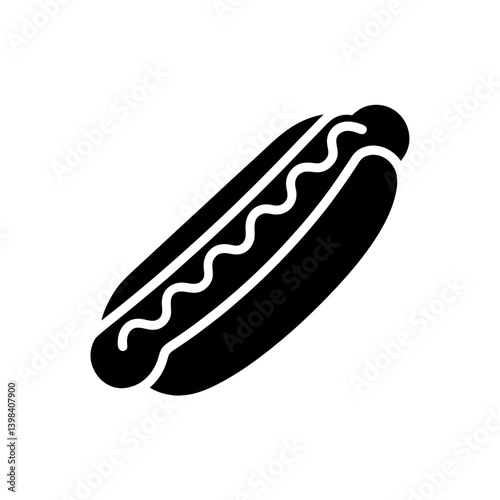 Classic Hot Dog Icon Savory Fast Food Meal Symbol