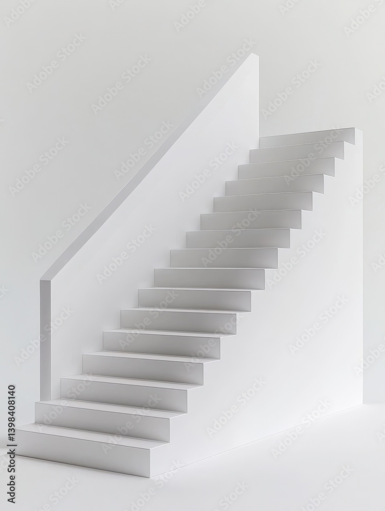 Obraz premium Minimalist 3D Staircase. Geometric Design for Product Showcase Against a Clean Background