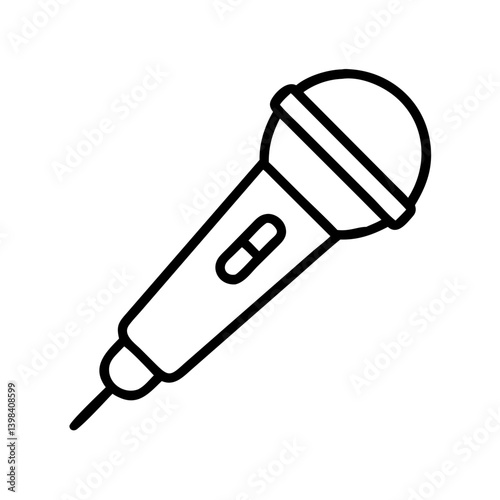 Microphone vector icon illustration, karaoke microphone, podcast microphone, audio microphone, mic
