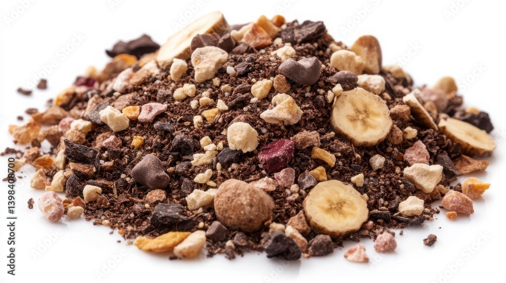 Colorful Trail Mix with Nuts, Dried Fruits, and Chocolate Pieces Colorful Trail Mix with Nuts, Dried Fruits, and Chocolate Pieces