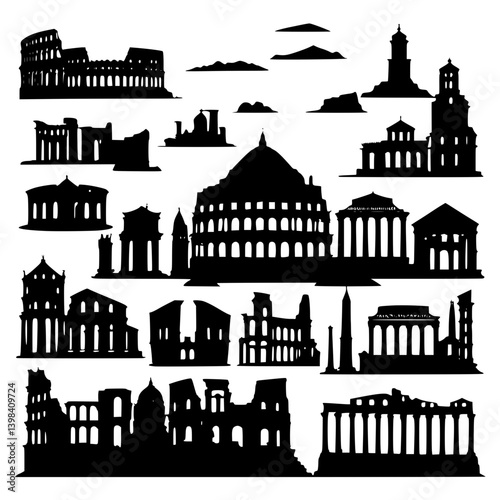 set of landmarks of rome