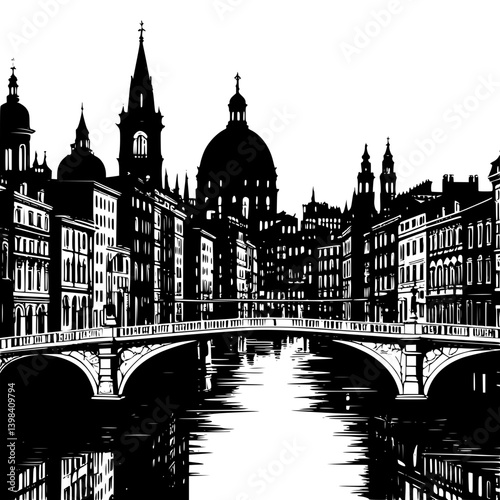 vector illustration of venice