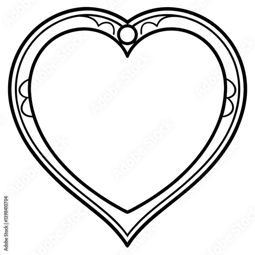Simple heart outline for picture frames