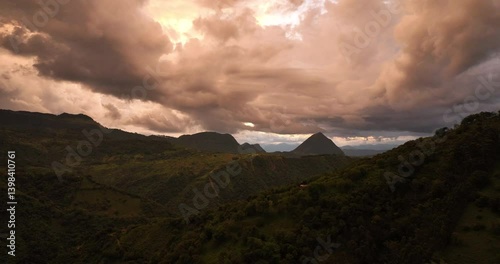 Aerial view of Cerro Tusa in Colombia