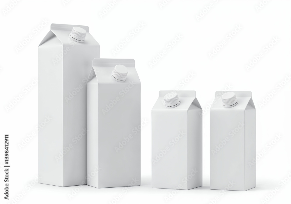 Blank Milk Carton Mockups in Different Sizes Blank Milk Carton Mockups in Different Sizes