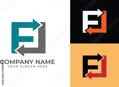 letter fl arrow logo, letter fl recycle logo, letter fl exchange logo