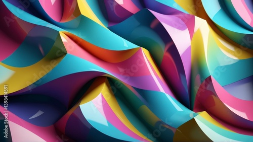 Vibrant Geometric Pattern: Colorful Abstract Background with Overlapping Shapes for Modern and Creative Design Projects.