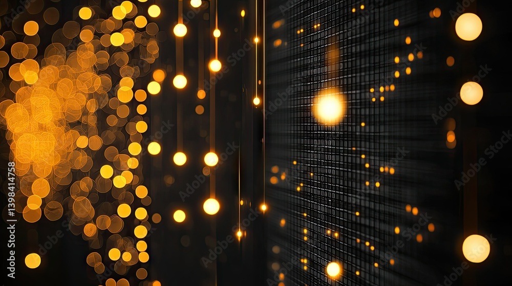 Obraz premium Bokeh lights and glowing spheres create an abstract illuminated display