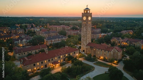 Sunset over the campus of Oklahoma Christian University