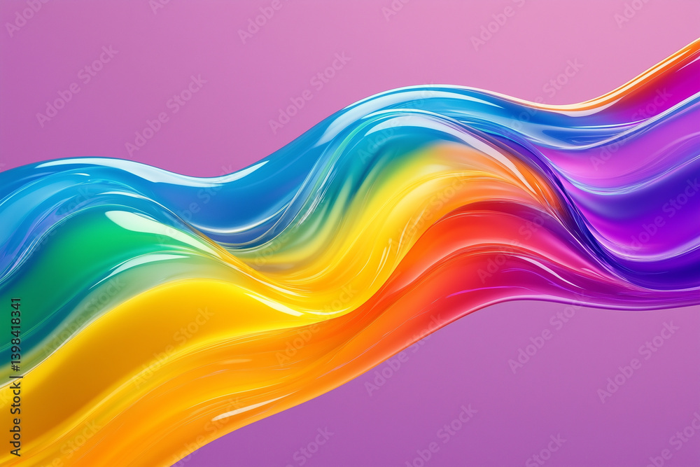 Fototapeta premium Vibrant rainbow colors on a solid background with a smooth gradient effect. Pride wallpaper
