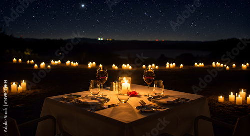 Elegant Romantic Candlelit Dinner Under The Stars For Two Person